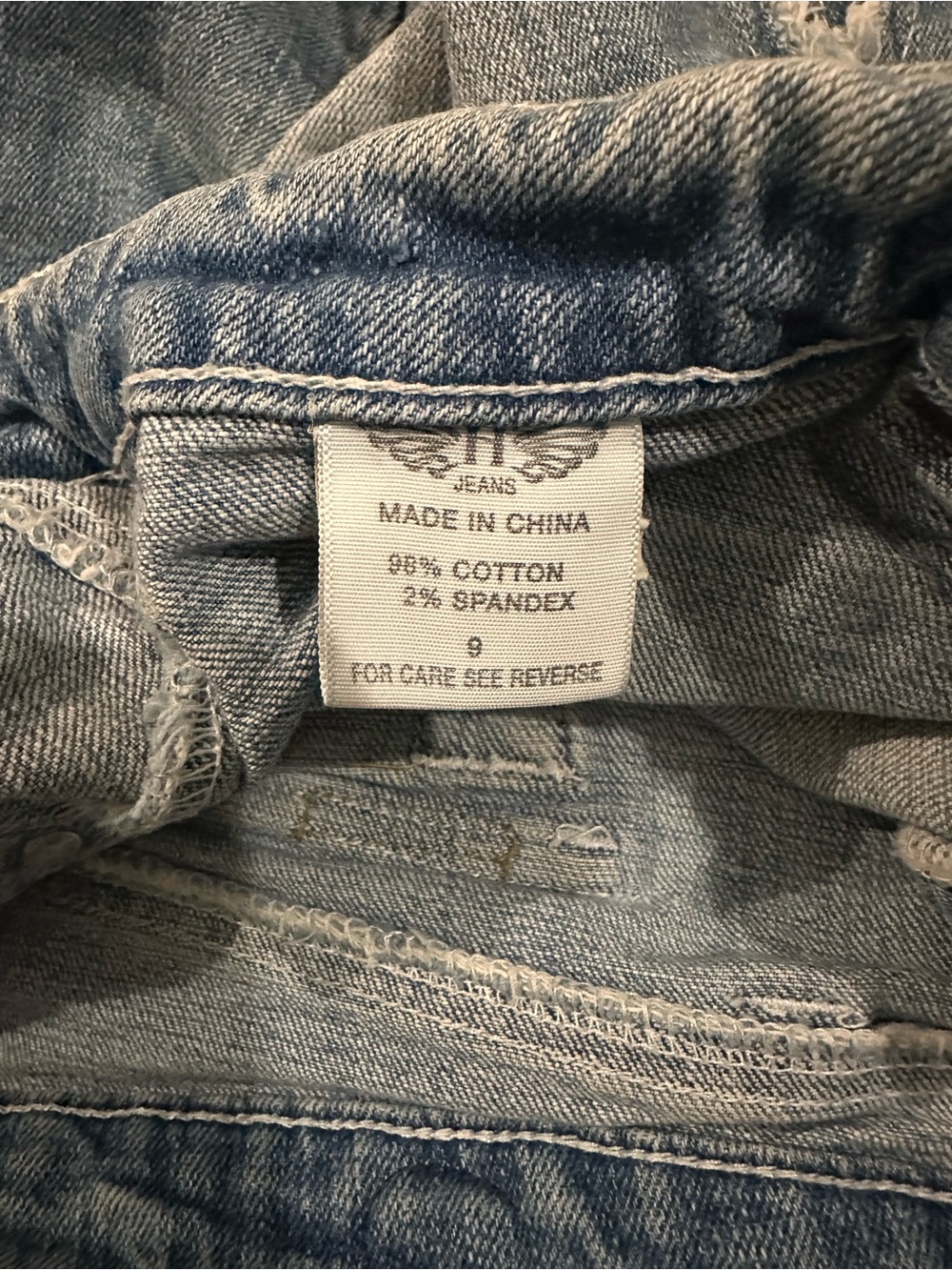 Hint Jeans Y2K Distressed Denim Skirt Frayed Hem Blue Size 9 - Picture 6 of 8